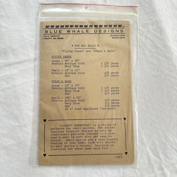 LIBERTY HOMESTEAD THE BAR QUILT PATTERN FLYING GEESE & STARS PATRIOTIC QUILT - Picture 2 of 2